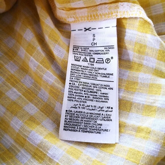 Lot of 2 New Old Navy Cotton Gingham Off The Shoulder/Boho Shoulder Tie Tops - Picture 4 of 9